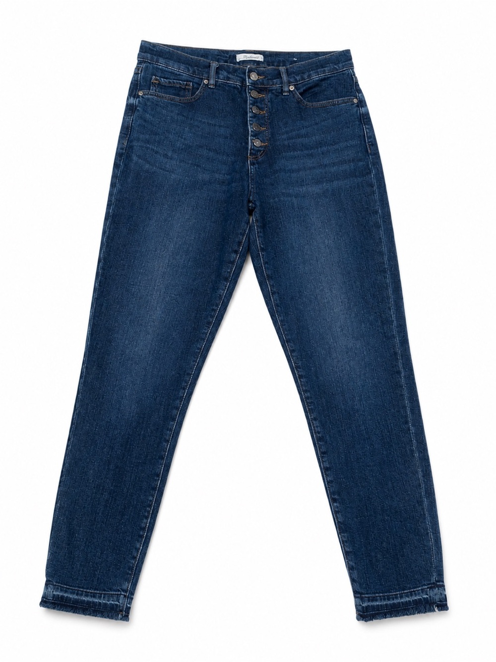 LOFT High-Rise Button-Fly Jeans in Dark Blue Denim Size 6